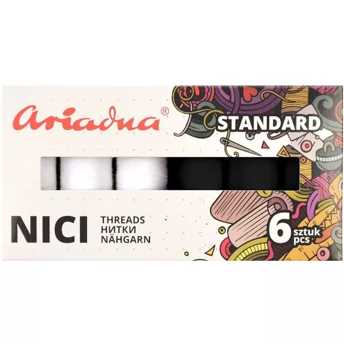 Nici do szycia Talia 120 zestaw WHIE&BLACK (6x200m)