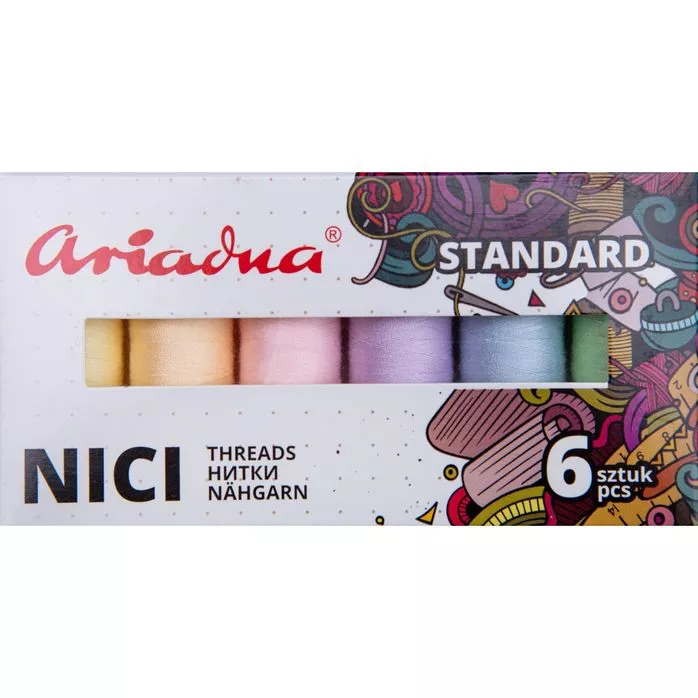 Nici do szycia Talia 120 zestaw PASTEL (6x200m)
