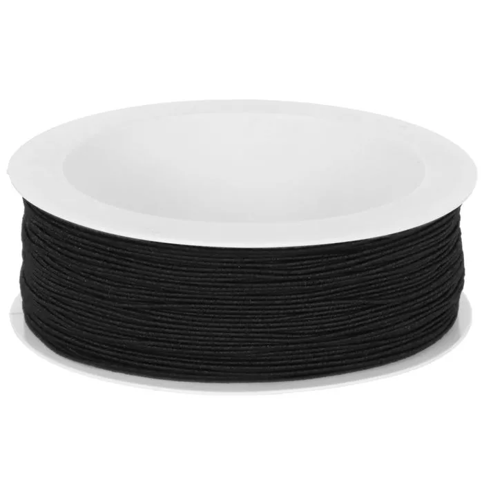 Guma okrągła kapeluszowa 1mm kolor czarny 50mb
