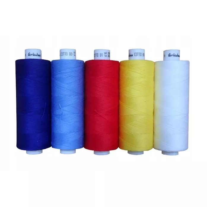 Nici do szycia Cotto 80 zestaw (5x500m) NIEBO (SKY)