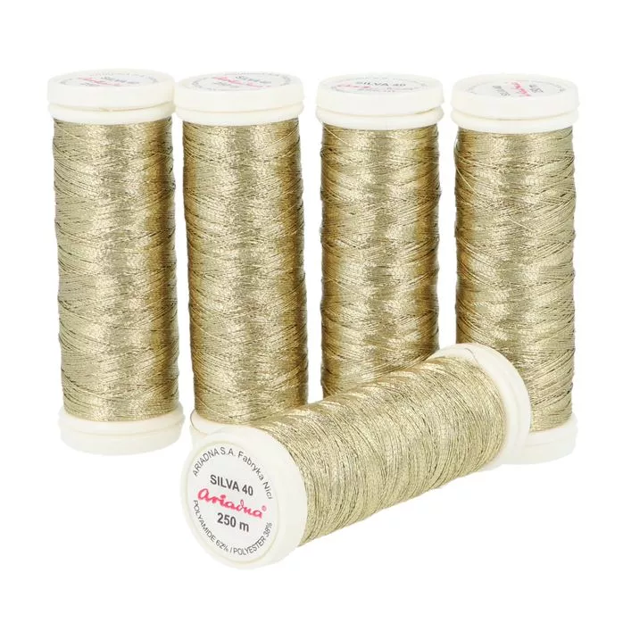 Nici do haftu metalizowane Silva 40 (5x250m)