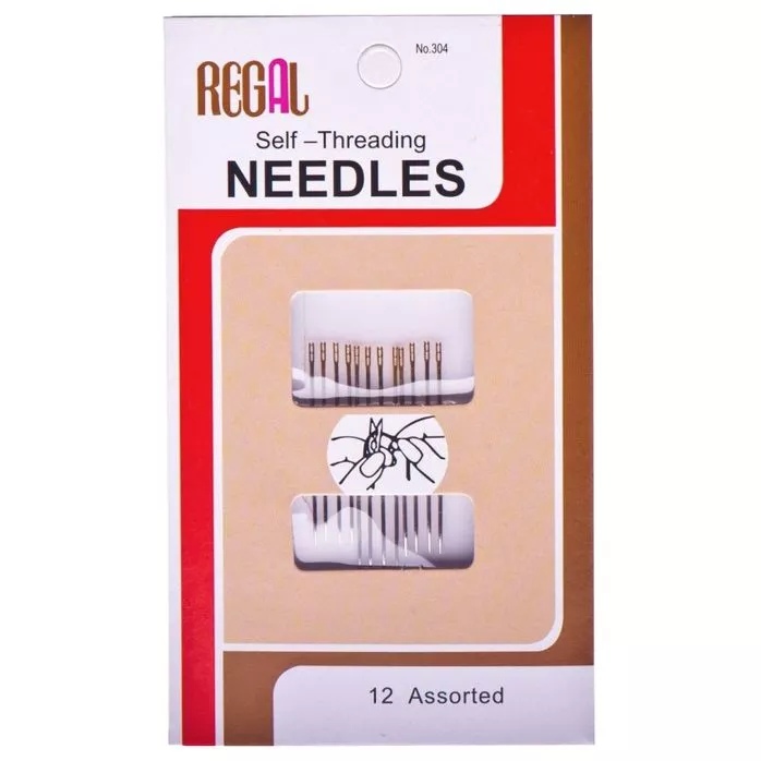Karnet igieł dla słabowidzących Self-Threading złocone oczka 36-42 mm 12szt.