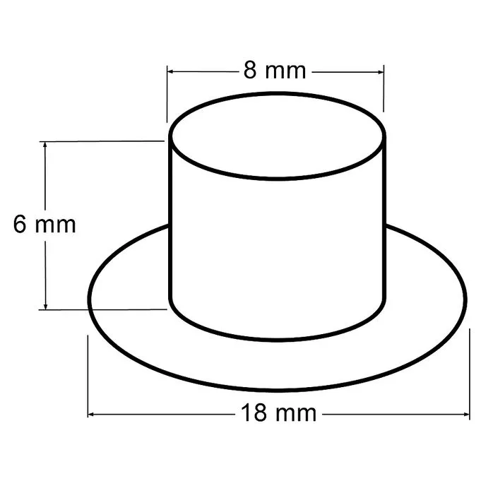 wymiary Oczka metalowe 8mm kolor srebrny 10 par