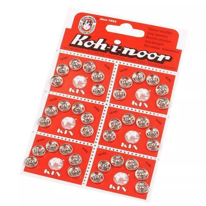 Zatrzaski metalowe 10mm kolor czarny 36szt.