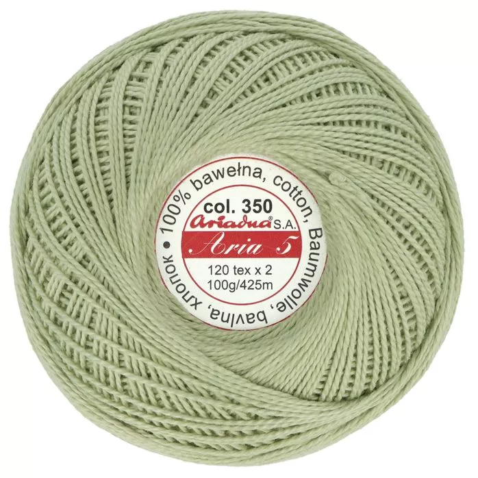 Kordonek Aria 5 100g 425m kolor 350 zielony oliwka