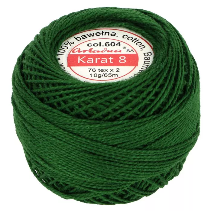 Kordonek Karat 8 10g 65m kolor 604 (1688) zielony op.10szt.