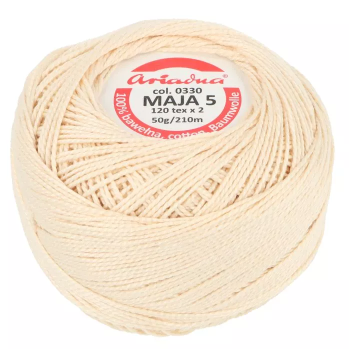 Kordonek Maja 5 50g 210m kolor 0330 naturalny