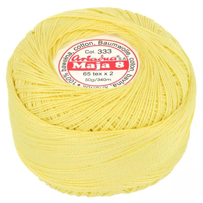 Kordonek Maja 8 50g 340m kolor 0333 żółty