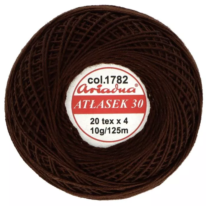 Kordonek Atłasek 30 10g 125m kolor 1782 brązowy