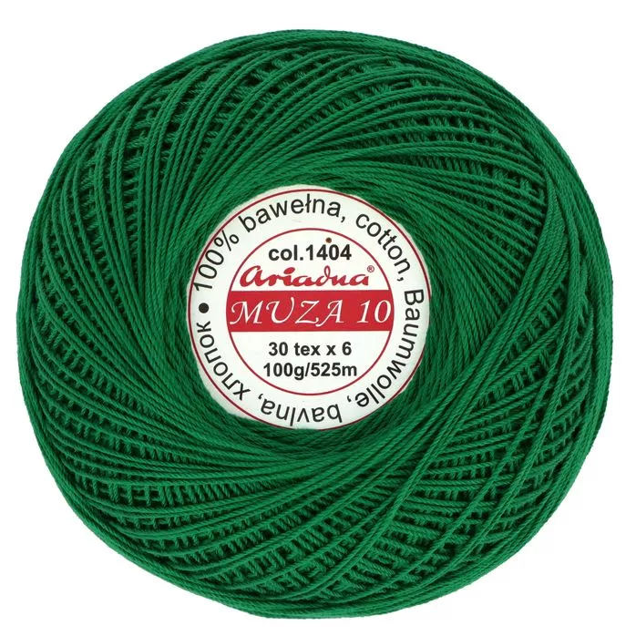 Kordonek Muza 10 100g 525m kolor 1404 zielony ciemny