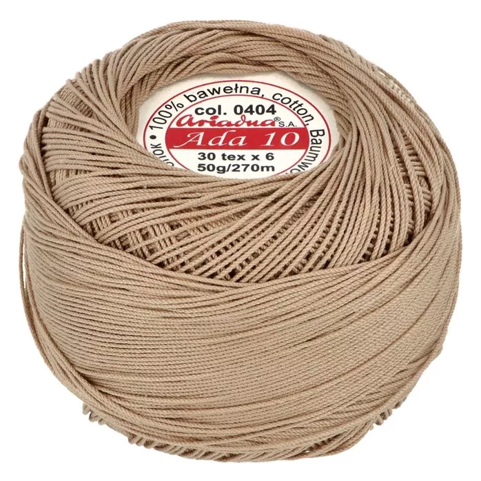 Kordonek ADA 10 50g 270m kolor 404 beżowy jasny