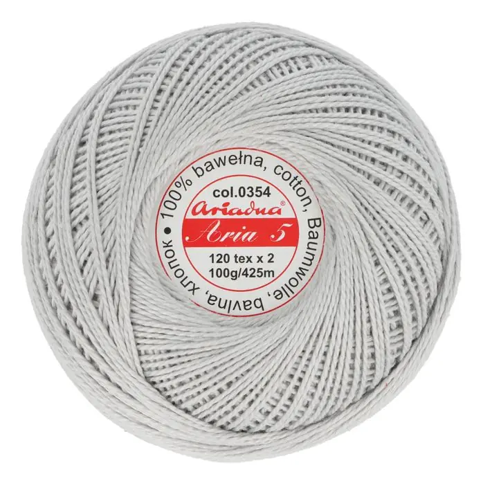 Kordonek Aria 5 100g 425m kolor 354 szary