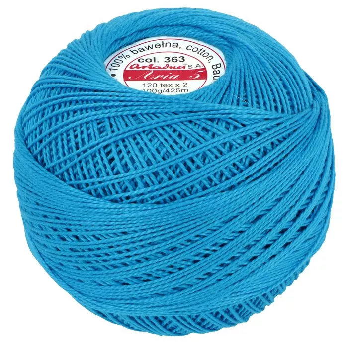 Kordonek Aria 5 100g 425m kolor 363 niebieski