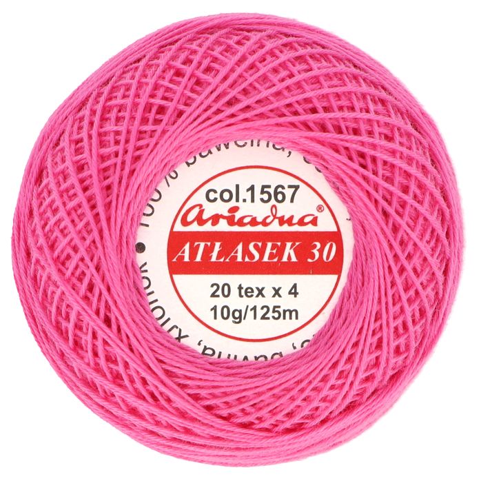Kordonek Atłasek 30 10g 125m kolor 1567 różowy