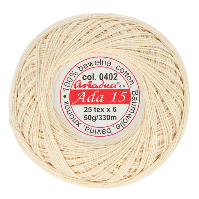 Kordonek ADA 15 50g 330m kolor 0402 naturalny