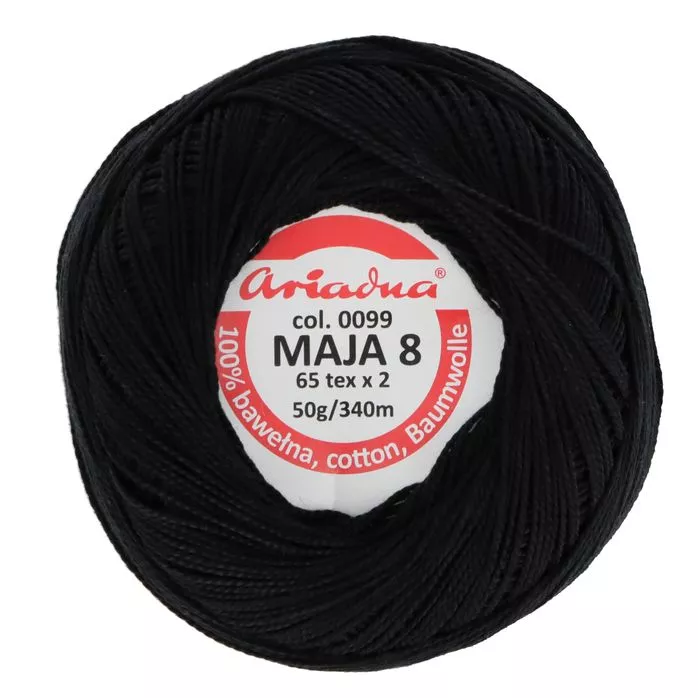 Kordonek Maja 8 50g 340m kolor czarny