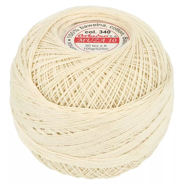 Kordonek Muza 10 100g 525m kolor 340 ecru