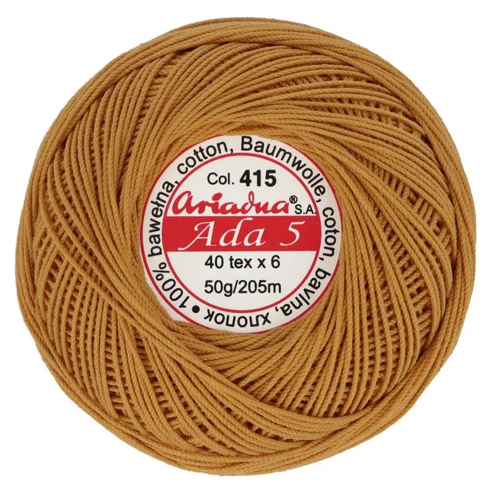 Kordonek ADA 5 50g 205m kolor 415 złoty