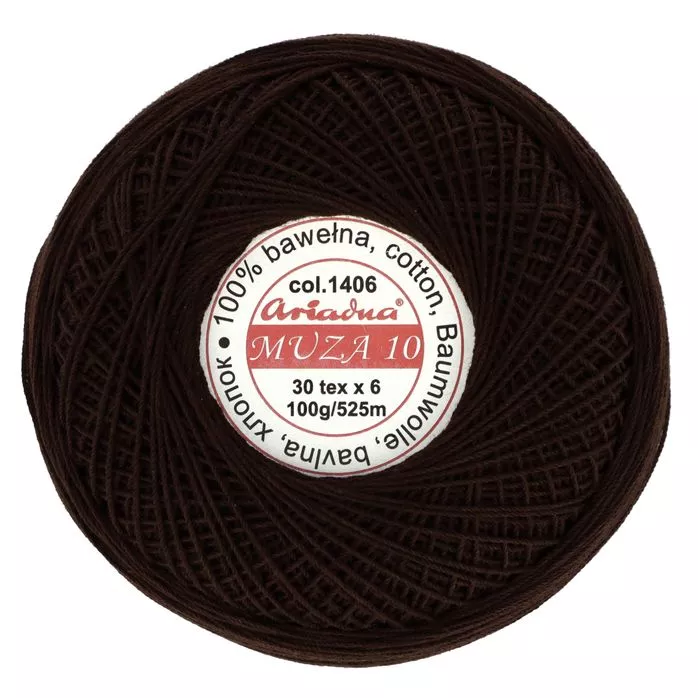 Kordonek Muza 10 100g 525m kolor 1406 brązowy