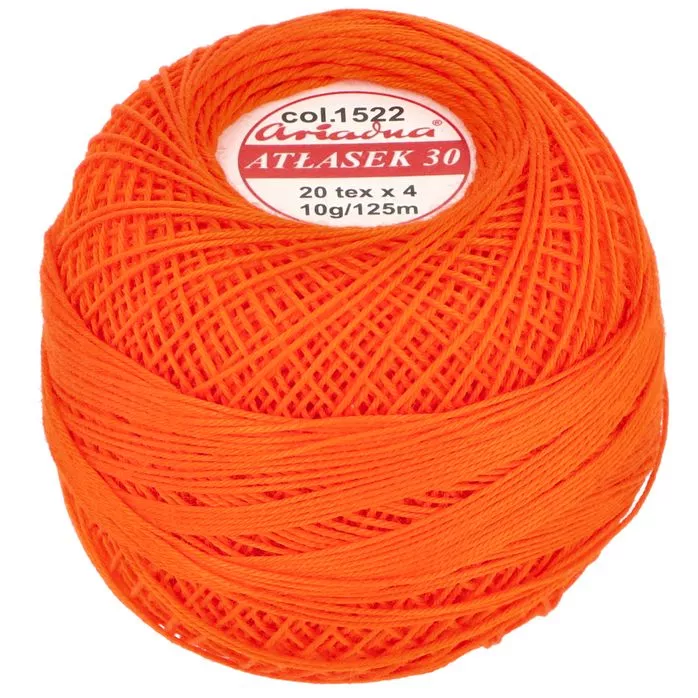Kordonek Atłasek 30 10g 125m kolor 1522 pomarańczowy