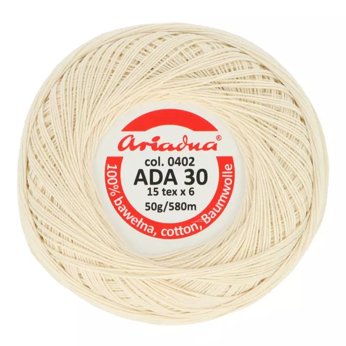 Kordonek ADA 30 50g 580m kolor 0402 naturalny