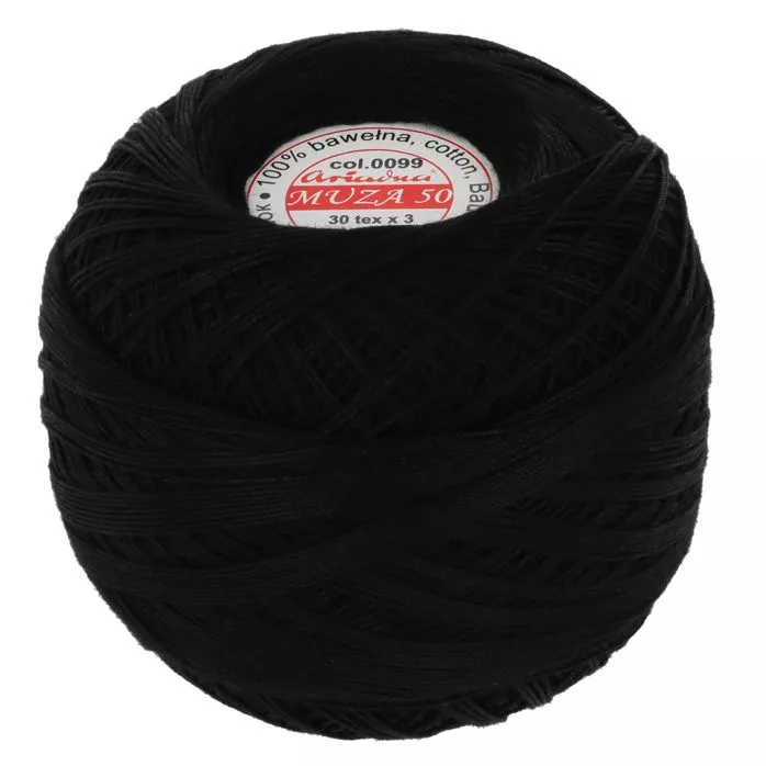 Kordonek Muza 50 50g 550m kolor czarny