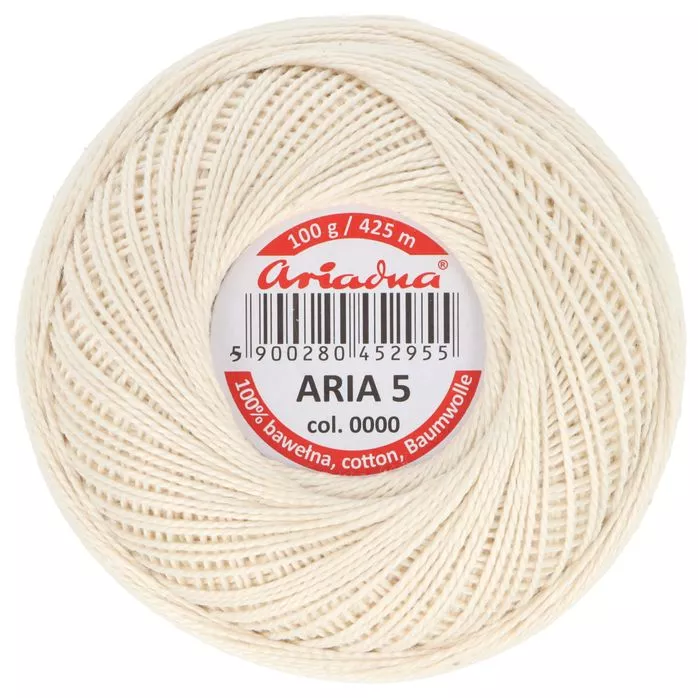Kordonek Aria 5 100g 425m kolor naturalny