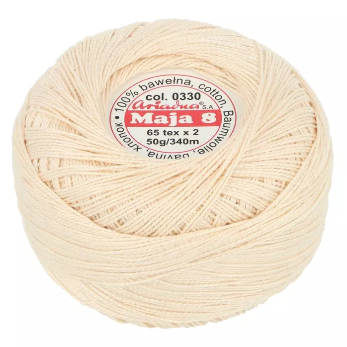 Kordonek Maja 8 50g 340m kolor 0330 naturalny