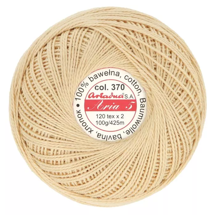 Kordonek Aria 5 100g 425m kolor 370 beżowy