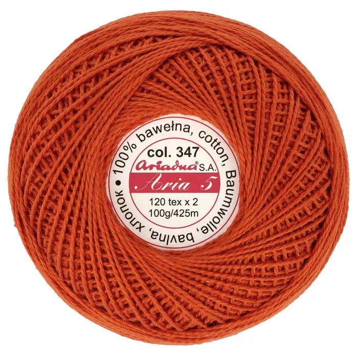 Kordonek Aria 5 100g 425m kolor 347 pomarańczowy