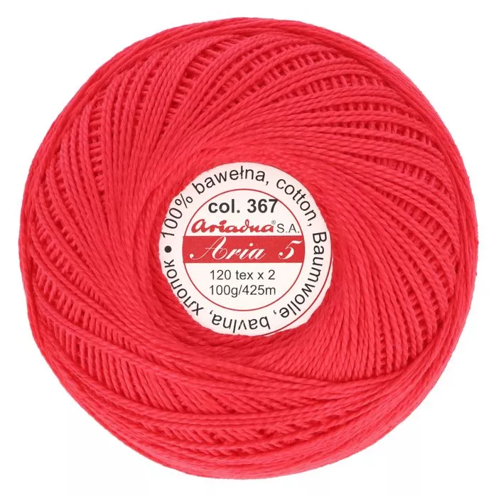 Kordonek Aria 5 100g 425m kolor 367 różowy