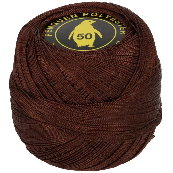 Kordonek Penguen 50 20g 100% poliester kolor brązowy ciemny