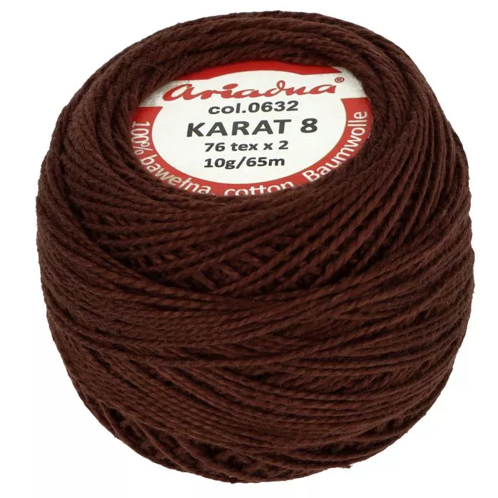 Kordonek Karat 8 10g 65m kolor (632) 1785 brązowy ciemny op.10szt.