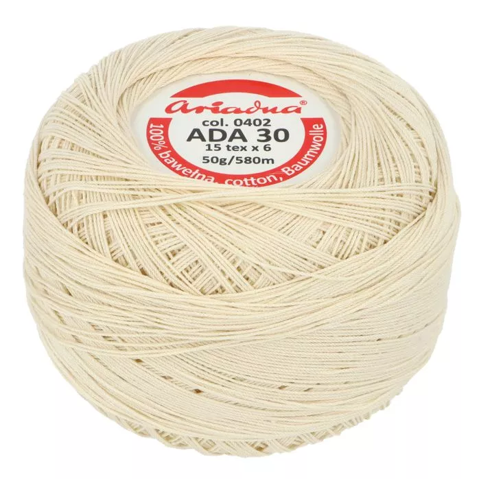 Kordonek ADA 30 50g 580m kolor 0402 naturalny