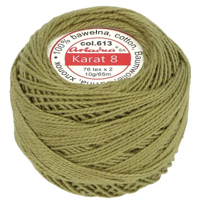 Kordonek Karat 8 10g 65m kolor 1705 zielony oliwka op.10szt.