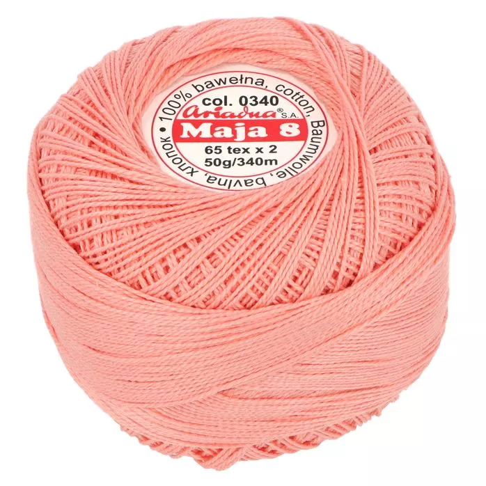 Kordonek Maja 8 50g 340m kolor 0340 łososiowy