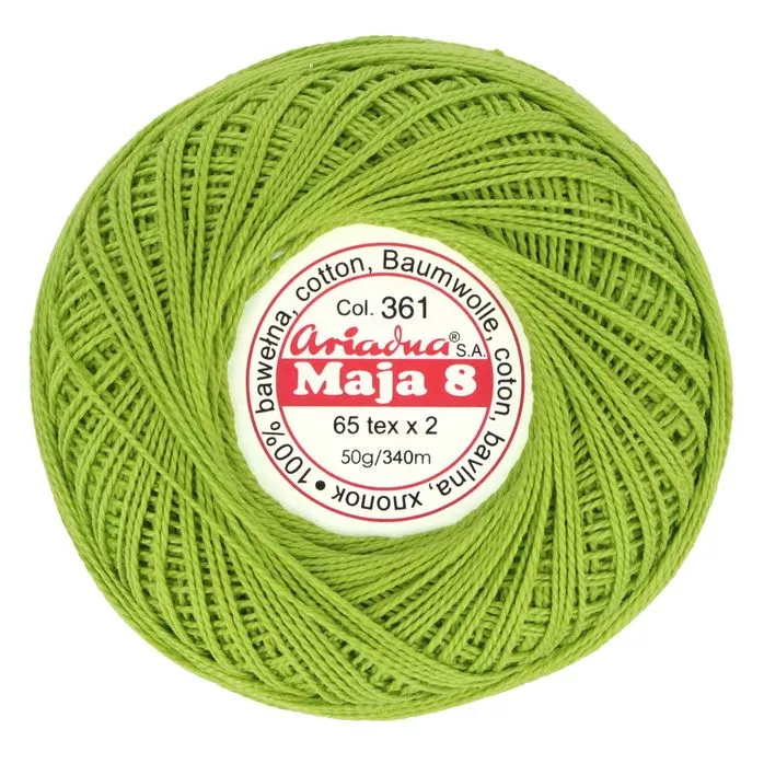 Kordonek Maja 8 50g 340m kolor 0361 zielony