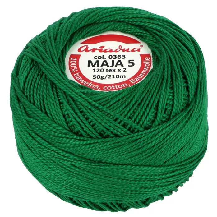 Kordonek Maja 5 50g 210m kolor 0363 zielony ciemny