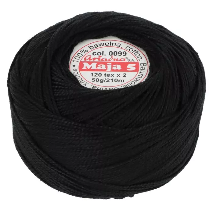 Kordonek Maja 5 50g 210m kolor 0099 czarny