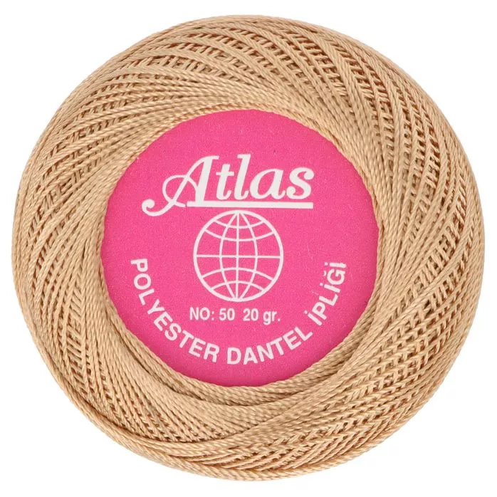Kordonek Atlas 50 20g 100% poliester kolor brązowy jasny