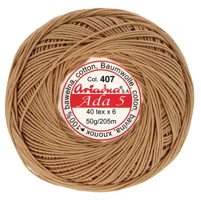 Kordonek ADA 5 50g 205m kolor 407 beżowy