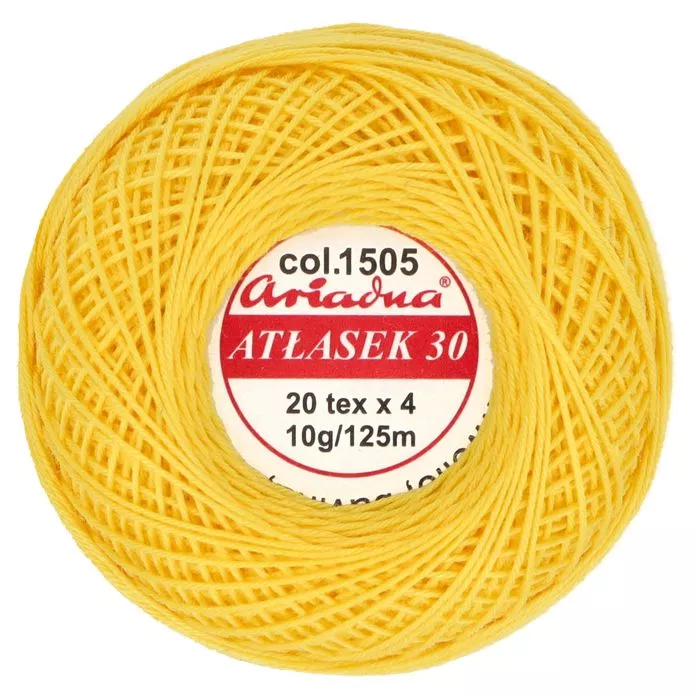 Kordonek Atłasek 30 10g 125m kolor 1505 żółty