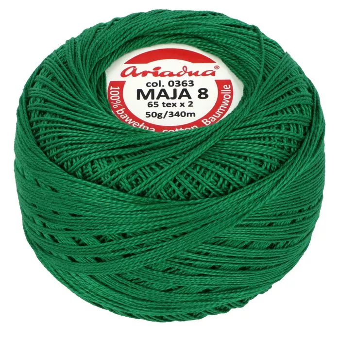 Kordonek Maja 8 50g 340m kolor 0363 zielony