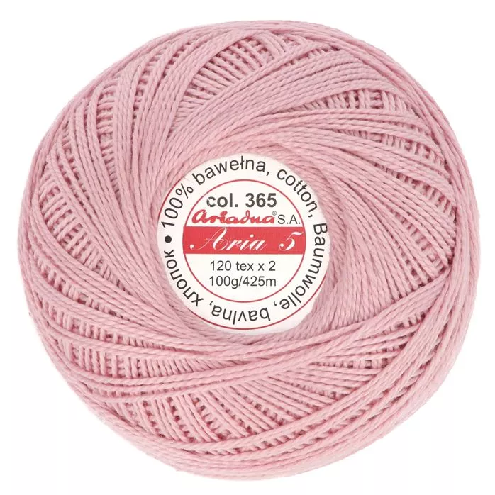 Kordonek Aria 5 100g 425m kolor 365 różowy