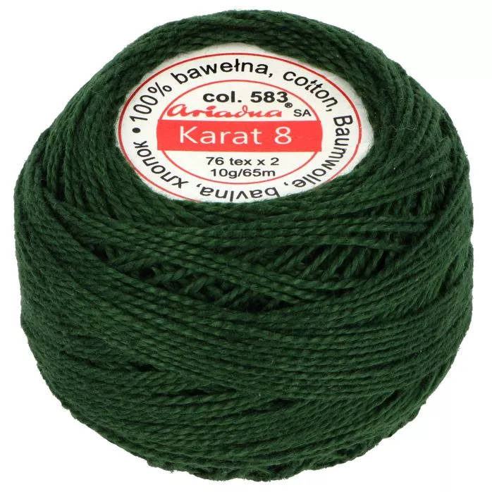 Kordonek Karat 8 10g 65m kolor 583 (1689) zielony ciemny op.10szt.