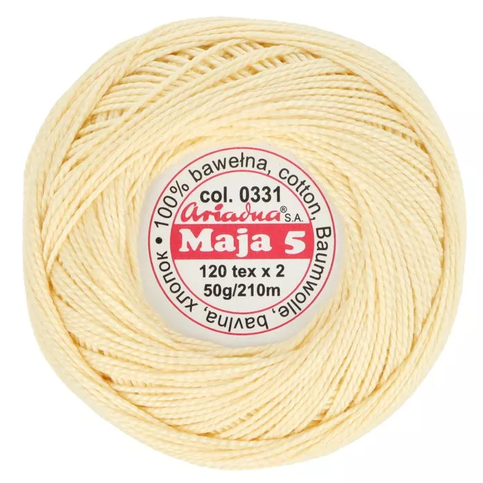 Kordonek Maja 5 50g 210m kolor 0331 kremowy
