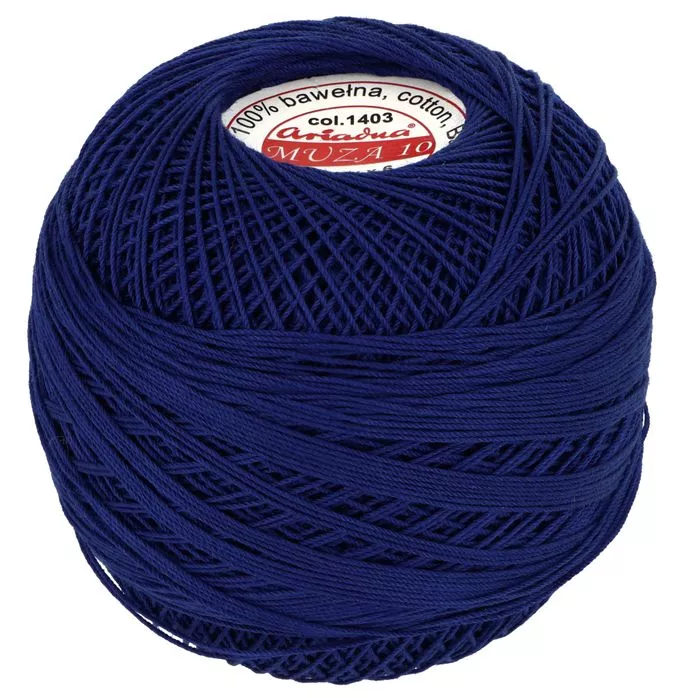 Kordonek Muza 10 100g 525m kolor 1403 niebieski ciemny