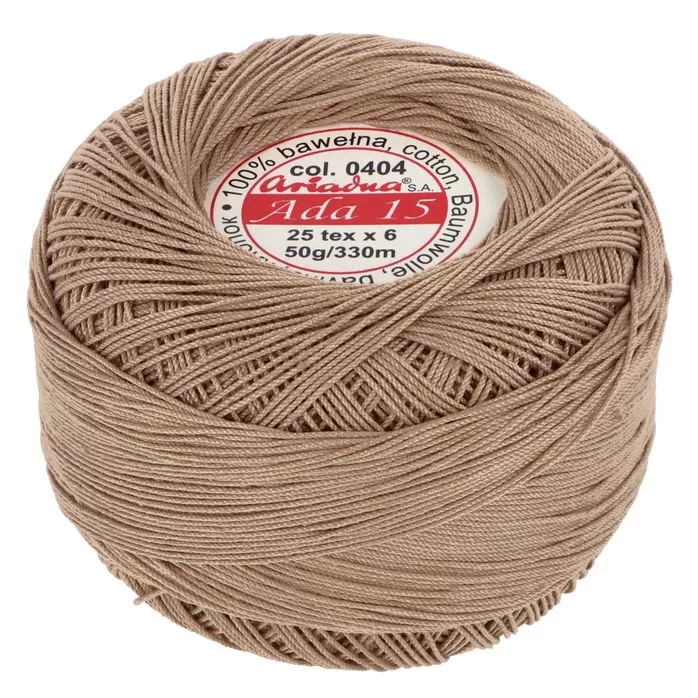 Kordonek ADA 15 50g 330m kolor 0404 beżowy jasny