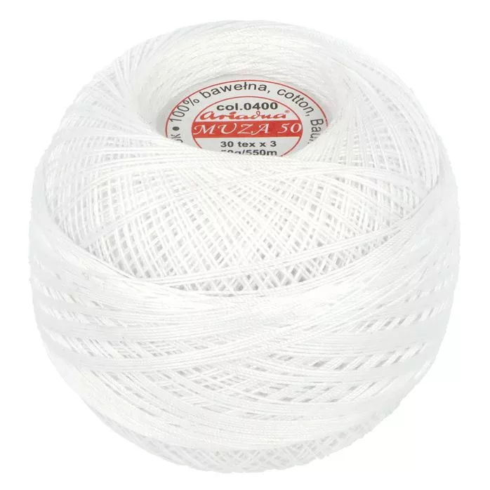 Kordonek Muza 50 50g 550m kolor biały