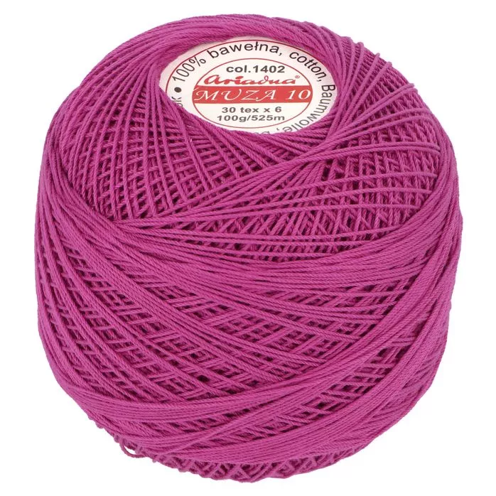 Kordonek Muza 10 100g 525m kolor 1402 różowy ciemny